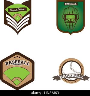Set of baseball emblems Stock Vector