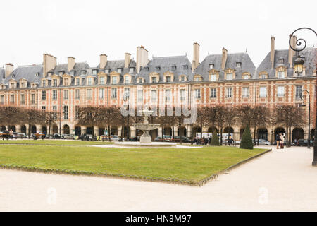 Place des Vosges, Le Marais district, Paris, France, Europe Stock Photo