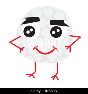 Cute Golf Ball Cartoon Character. Vector Illustration. Stock Vector