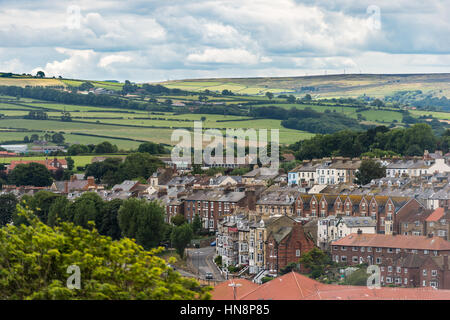 UK, England, Yorkshire - view of the town of Whitby from the top of the 199 steps attraction Stock Photo