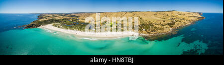 Snelling Beach Snelling beach aerial panorama. Kangaroo Island, South Australia Stock ...