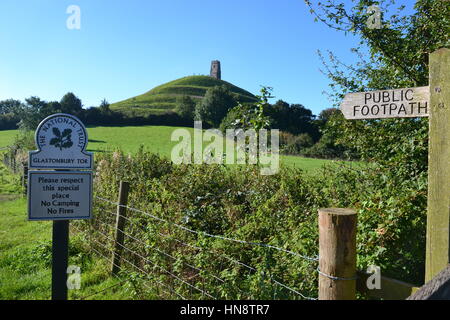 View of Glastonbury Tor, Somerset, UK Stock Photo