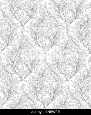 Floral seamless background. Decorative leave pattern. Abstract ornamental leaf texture. Stock Vector