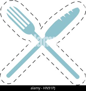 fork and knife related icon, vector illustration image Stock Vector