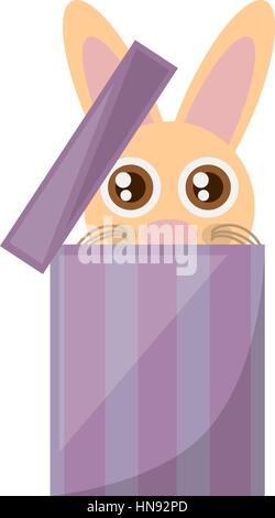 Easter rabbit inside gift icon image, vector illustration Stock Vector