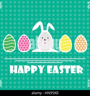 Vector Happy Easter greeting card. Easter Eggs and text Happy Easter Stock Vector