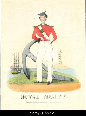 Pictorial writing paper of Royal Marine Stock Photo