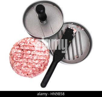 Press hamburger and minced Stock Photo