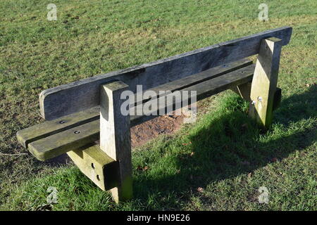 Old wooden bench in the park Stock Photo