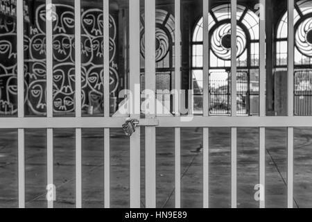 Interior of Historic Asbury Park Carousel and Casino House in New Jersey at the shore. Built in 1932 on the boardwalk and operational for more than 50 Stock Photo
