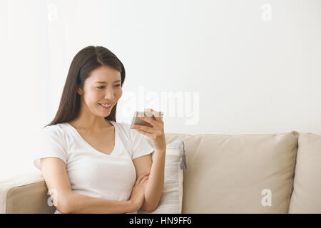 Japanese Mobile Phone On White Background Garake Stock Photo