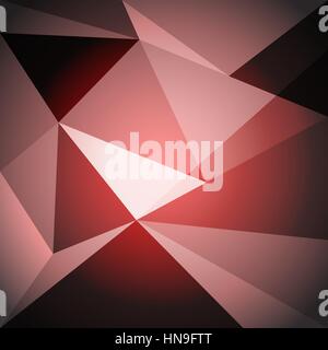 Low poly design element on red gradient background, stock vector Stock Vector