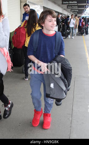 'Stranger Things' star Noah Schnapp arrives at Los Angeles International Airport  Featuring: Noah Schnapp Where: Los Angeles, California, United States When: 09 Jan 2017 Credit: WENN.com Stock Photo