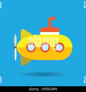 Yellow Submarine Vector Illustration Stock Vector