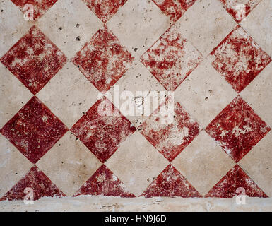 Distressed external wall diamonds decoration Stock Photo