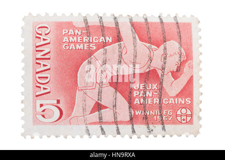 CANADA - CIRCA 1967: a stamp printed in the  shows Runner, Stock Photo