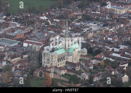 Aerial view of Chichester Cathedral, Chichester, West Sussex, England