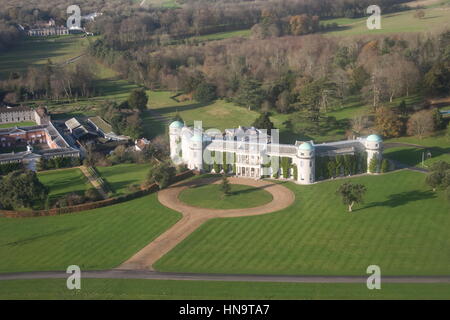 Aerial view of Goodwood House Goodwood South Downs National Park Chichester West Sussex Stock Photo