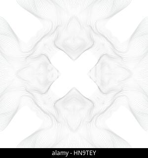 vector black warped parametric lines shape abstract waves white background decoration Stock Vector