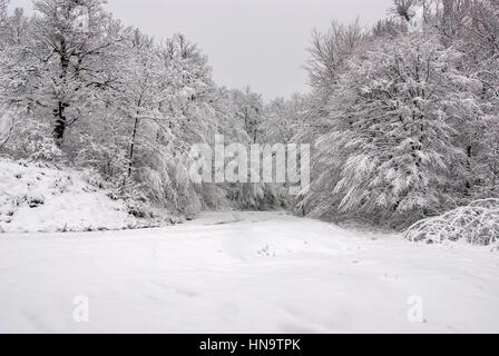 Mountain Oman between Majdanpek and Donji Milanovac in Serbia, on the river Danube. The border between Romania and Serbia. Mountains and forests cover Stock Photo