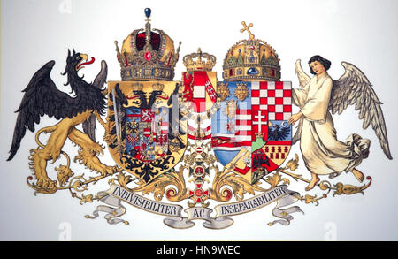 Historical common medium coat of arms of Austria-Hungary 1915-1918 Stock Photo