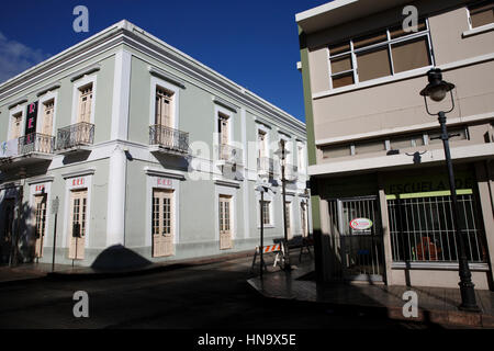 Houses, buildings, street scene, Ponce, Puerto Rico Stock Photo