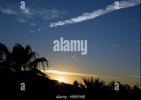 Sunrise in the desert near Palm Springs, CA Stock Photo
