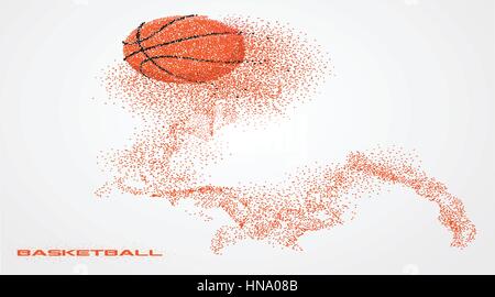 Basketball ball  of a silhouette from particle. Stock Vector