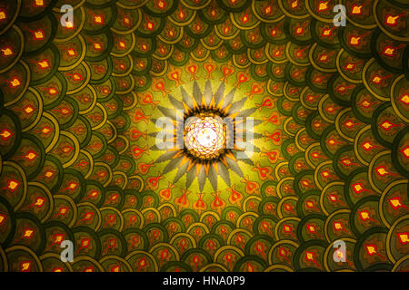 Pattern, ceiling view, Spanish Synagogue, interior shot, Josefov, Jewish Quarter, Prague, Bohemia, Czech Republic Stock Photo