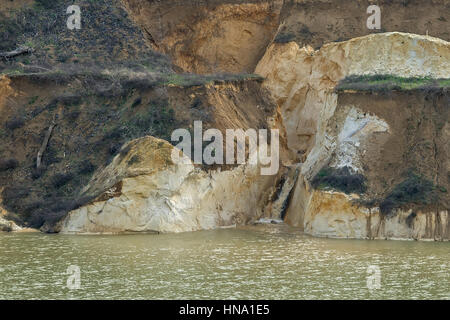 Artificial lake created by sinking old quartz sand mine Stock Photo