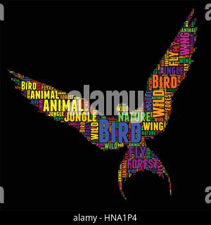 Bird Typography word cloud colorful Vector illustration Stock Vector