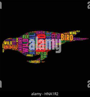 Bird Typography word cloud colorful Vector illustration Stock Vector