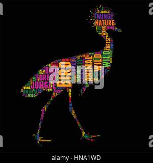 Bird Typography word cloud colorful Vector illustration Stock Vector