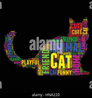 Cat Typography word cloud colorful Vector illustration Stock Vector