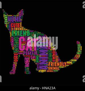 Cat Typography word cloud colorful Vector illustration Stock Vector