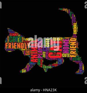 Cat Typography word cloud colorful Vector illustration Stock Vector