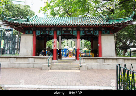 traditional pagoda in a park in Hong kong Stock Photo