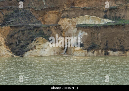 Artificial lake created by sinking old quartz sand mine Stock Photo
