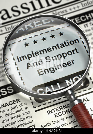 Implementation And Support Engineer Join Our Team. 3D. Stock Photo