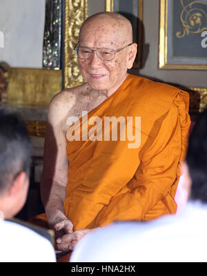 Bangkok, Thailand. 10th Feb, 2017. Buddhist Thai monk Somdej Phra Maha Muneewong, the abbot of Wat Ratchabophit temple who was chosen to become the 20th Supreme. Credit: Vichan Poti/Pacific Press/Alamy Live News Stock Photo