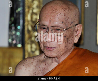 Bangkok, Thailand. 10th Feb, 2017. Buddhist Thai monk Somdej Phra Maha Muneewong, the abbot of Wat Ratchabophit temple who was chosen to become the 20th Supreme. Credit: Vichan Poti/Pacific Press/Alamy Live News Stock Photo