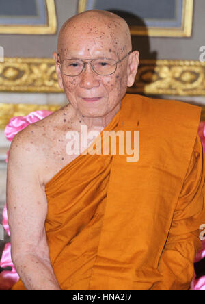 Bangkok, Thailand. 10th Feb, 2017. Buddhist Thai monk Somdej Phra Maha Muneewong, the abbot of Wat Ratchabophit temple who was chosen to become the 20th Supreme. Credit: Vichan Poti/Pacific Press/Alamy Live News Stock Photo