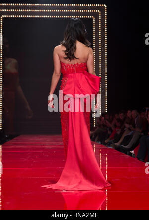 New York, United States. 09th Feb, 2017. Diane Guerrero in Gustavo Cadile walks runway for the Red Dress Collection 2017 fashion show by Macys at Hammerstein Ballroom at Manhattan Center benefit American Heart Association Credit: Lev Radin/Pacific Press/Alamy Live News Stock Photo