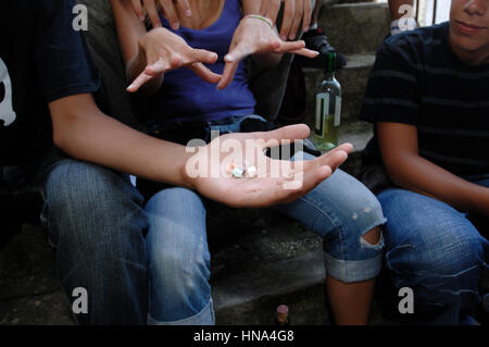 Group of teenagers with drug     Credit  © Luigi Innamorati/Sintesi/Alamy Stock Photo