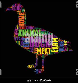 Duck Typography word cloud colorful Vector illustration Stock Vector ...
