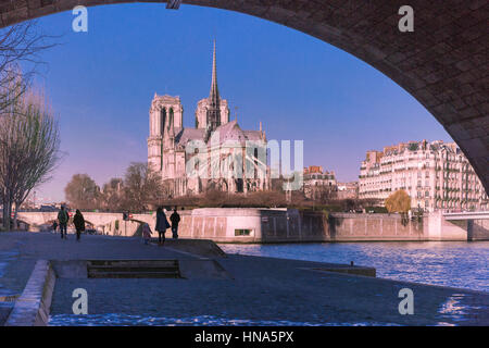 Paris in the winter morning, France Stock Photo