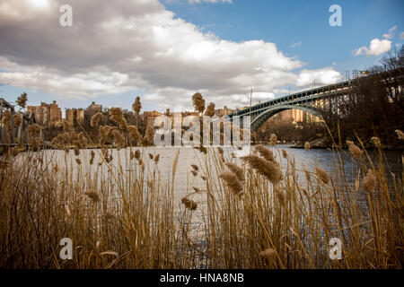 View of the Henry Hudson Bridge in Manhattan, New york, New York Stock Photo