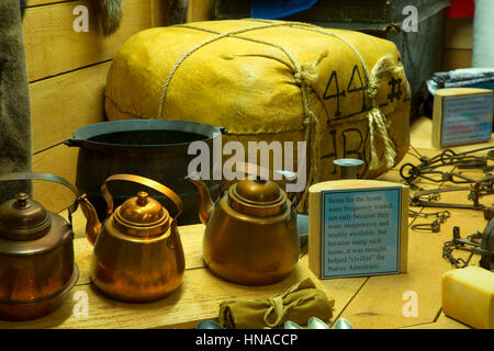 Trade goods display, Heritage Museum, Astoria, Oregon Stock Photo