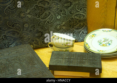 China display, Heritage Museum, Astoria, Oregon Stock Photo