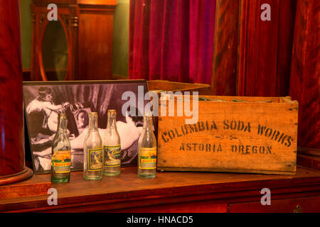 Bar display, Heritage Museum, Astoria, Oregon Stock Photo